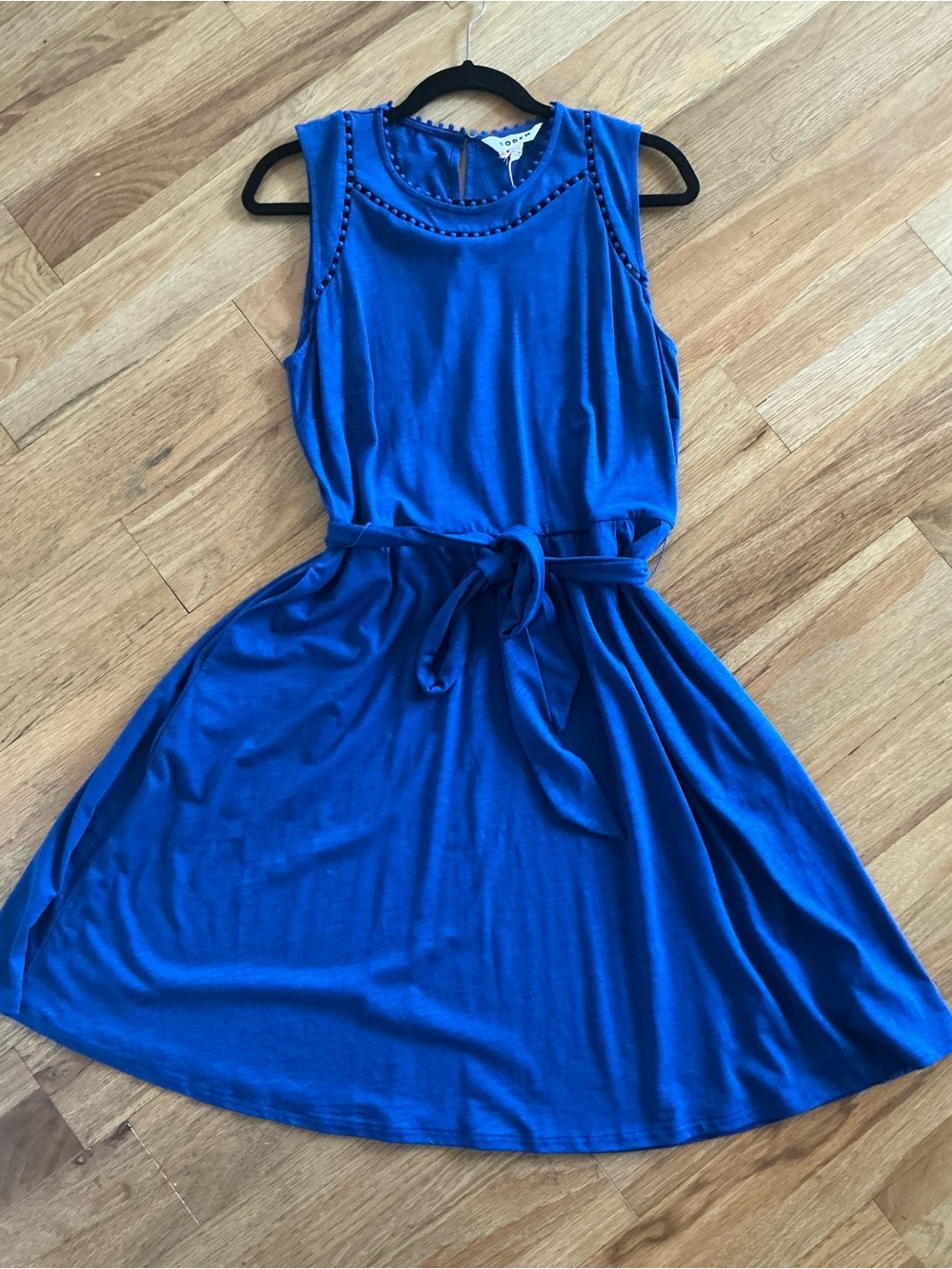 Boden Royal Blue Sleeveless Midi Dress with Waist Tie